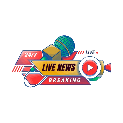 Red and Yellow Live Breaking News PNG Logo